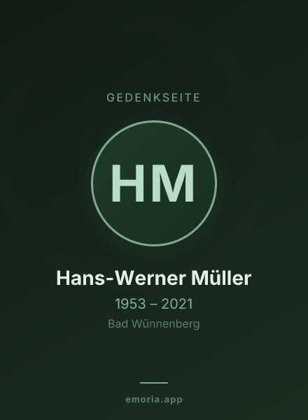 Gedenkportrait von Hans-Werner Müller