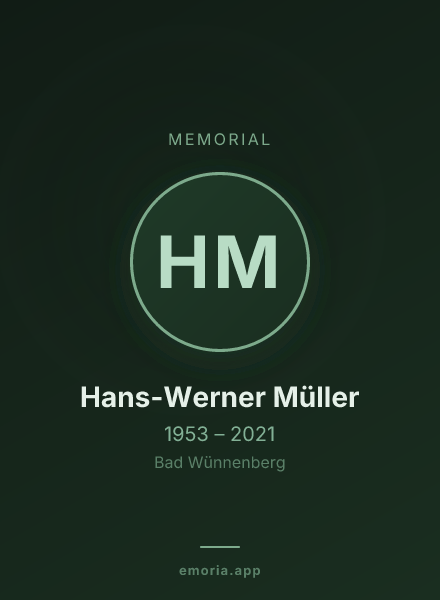 Memorial portrait of Hans-Werner Müller