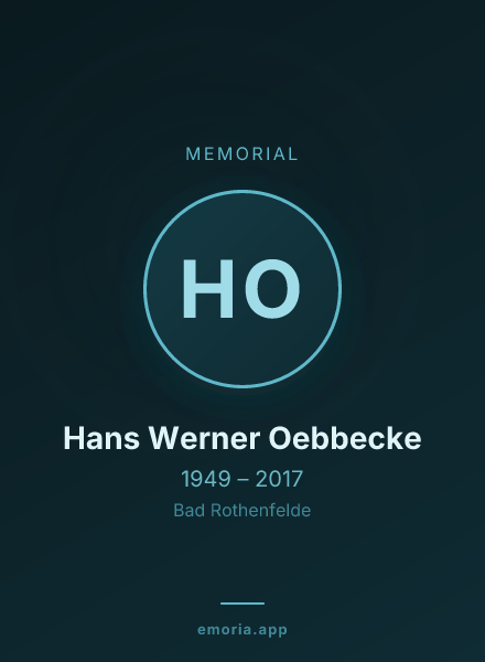 Memorial portrait of Hans Werner Oebbecke