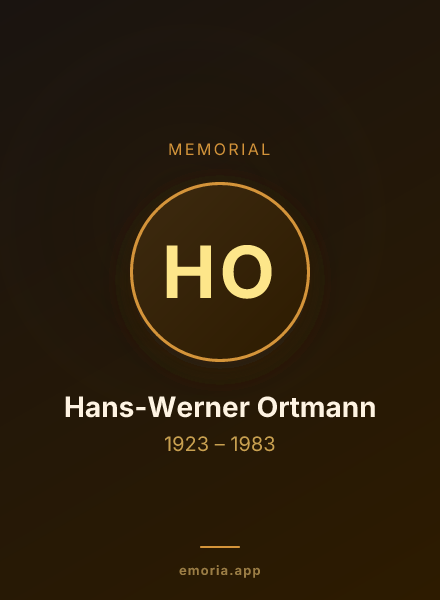 Memorial portrait of Hans-Werner Ortmann