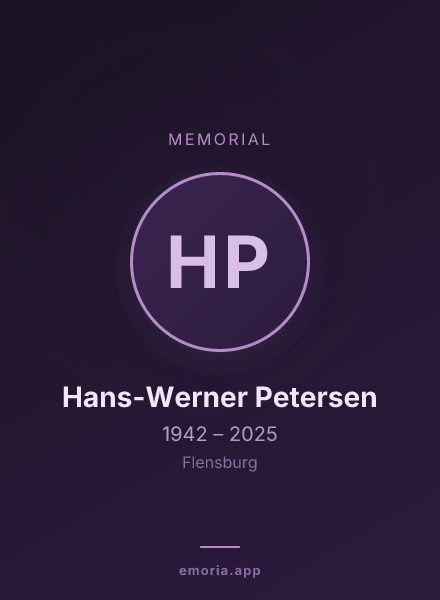 Memorial portrait of Hans-Werner Petersen