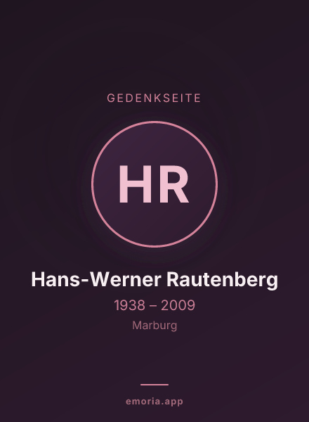 Gedenkportrait von Hans-Werner Rautenberg
