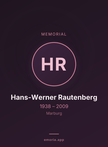 Memorial portrait of Hans-Werner Rautenberg