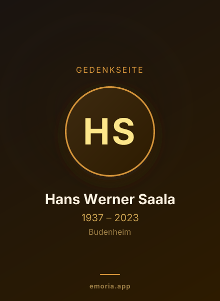 Gedenkportrait von Hans Werner Saala