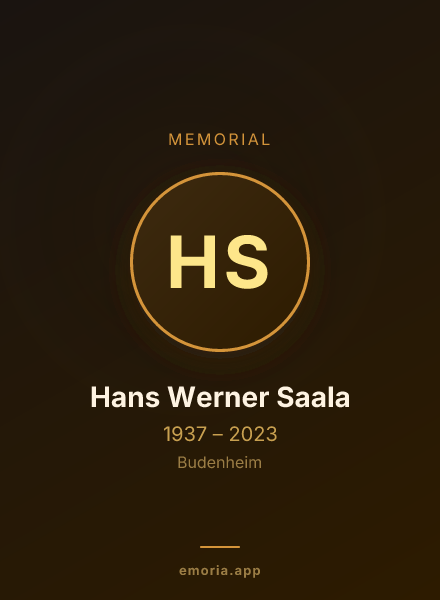 Memorial portrait of Hans Werner Saala