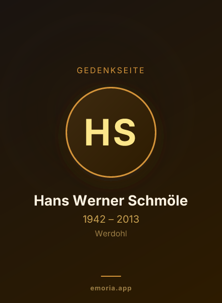 Gedenkportrait von Hans Werner Schmöle