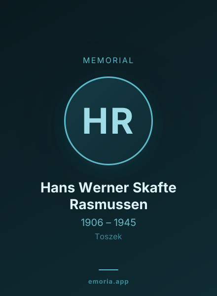 Memorial portrait of Hans Werner Skafte Rasmussen