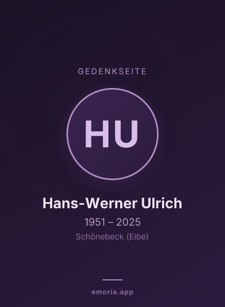 Gedenkportrait von Hans-Werner Ulrich