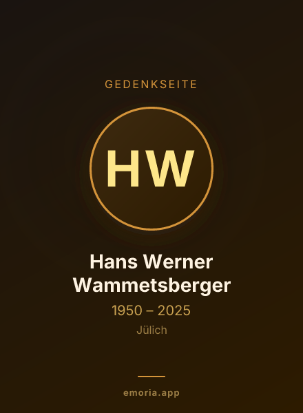 Gedenkportrait von Hans Werner Wammetsberger