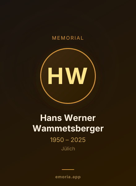 Memorial portrait of Hans Werner Wammetsberger