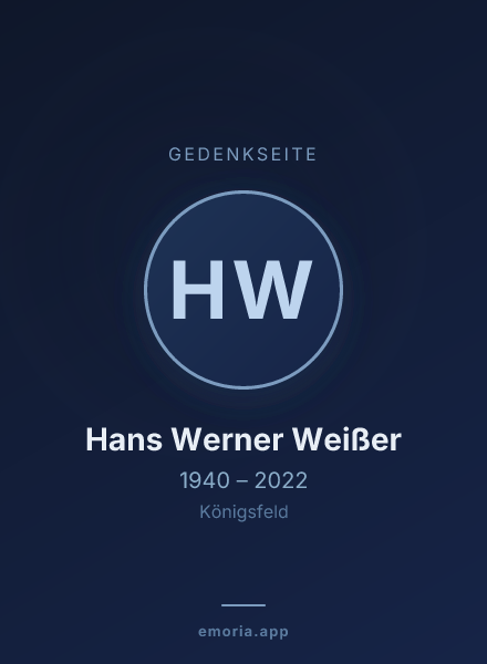 Gedenkportrait von Hans Werner Weißer