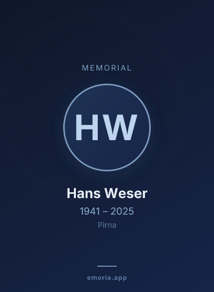 Memorial portrait of Hans Weser