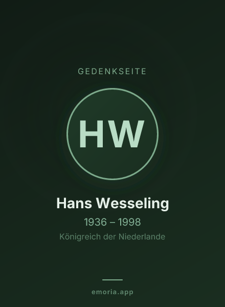 Gedenkportrait von Hans Wesseling