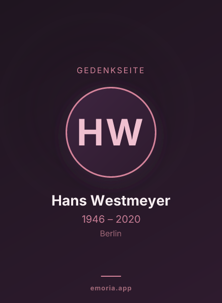 Gedenkportrait von Hans Westmeyer