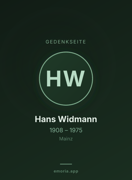 Gedenkportrait von Hans Widmann