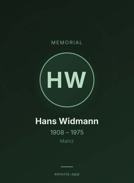 Memorial portrait of Hans Widmann