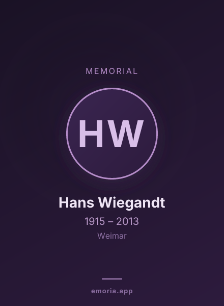 Memorial portrait of Hans Wiegandt