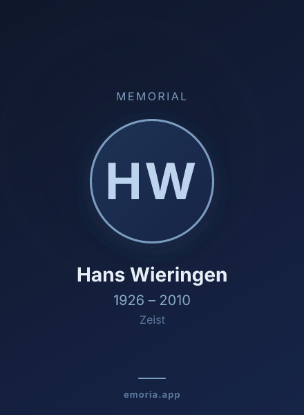 Memorial portrait of Hans Wieringen