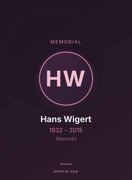 Memorial portrait of Hans Wigert