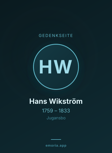 Gedenkportrait von Hans Wikström