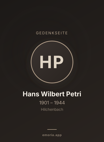 Gedenkportrait von Hans Wilbert Petri