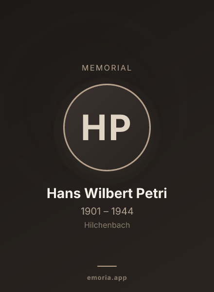 Memorial portrait of Hans Wilbert Petri