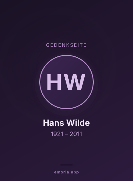 Gedenkportrait von Hans Wilde