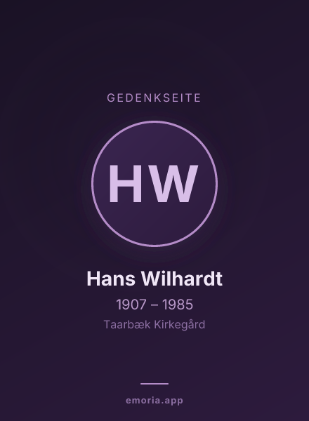 Gedenkportrait von Hans Wilhardt