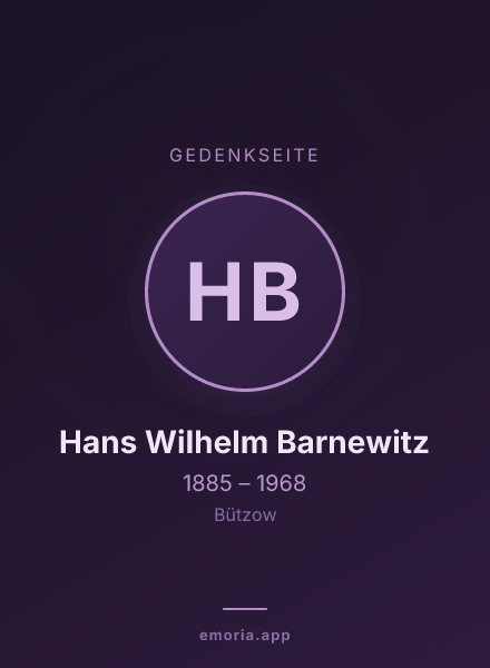 Gedenkportrait von Hans Wilhelm Barnewitz