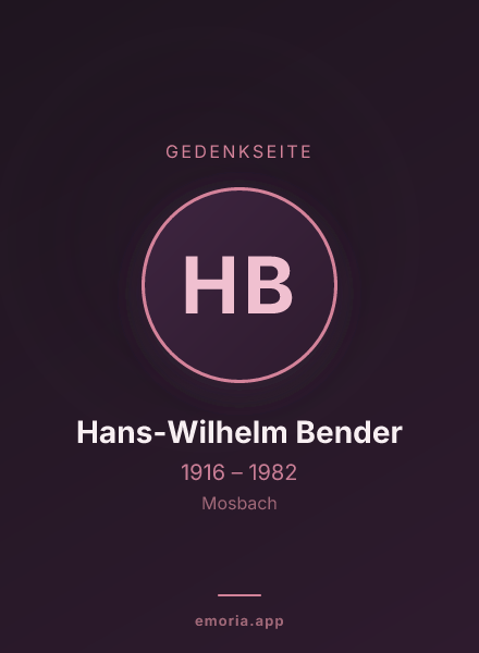 Gedenkportrait von Hans-Wilhelm Bender