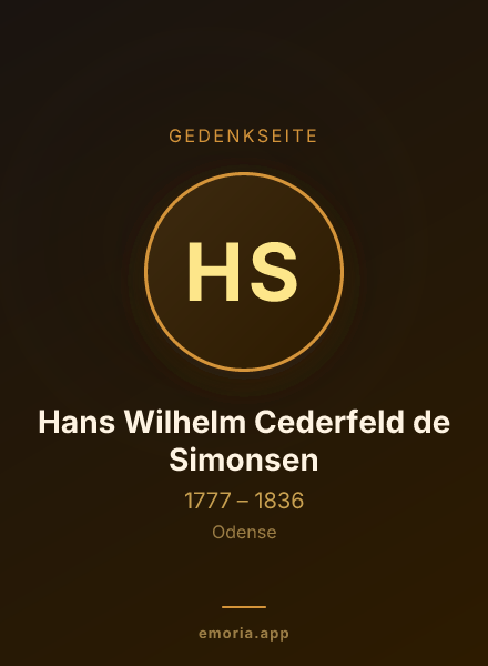 Gedenkportrait von Hans Wilhelm Cederfeld de Simonsen