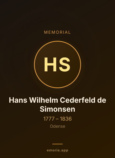 Memorial portrait of Hans Wilhelm Cederfeld de Simonsen