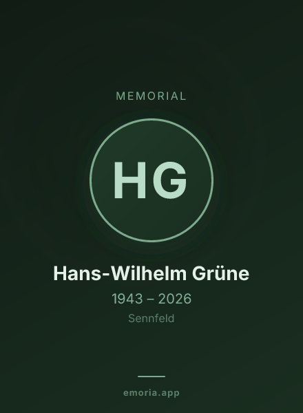 Memorial portrait of Hans-Wilhelm Grüne
