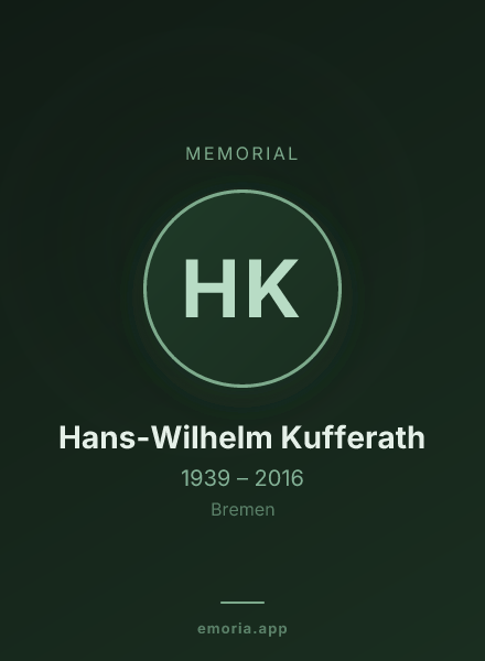 Memorial portrait of Hans-Wilhelm Kufferath