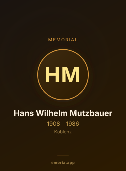 Memorial portrait of Hans Wilhelm Mutzbauer