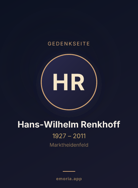 Gedenkportrait von Hans-Wilhelm Renkhoff