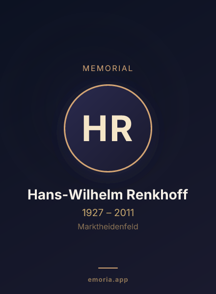 Memorial portrait of Hans-Wilhelm Renkhoff