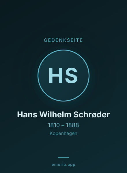 Gedenkportrait von Hans Wilhelm Schrøder
