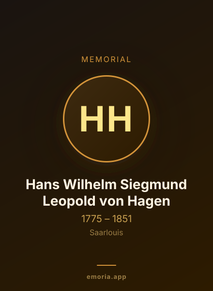 Memorial portrait of Hans Wilhelm Siegmund Leopold von Hagen