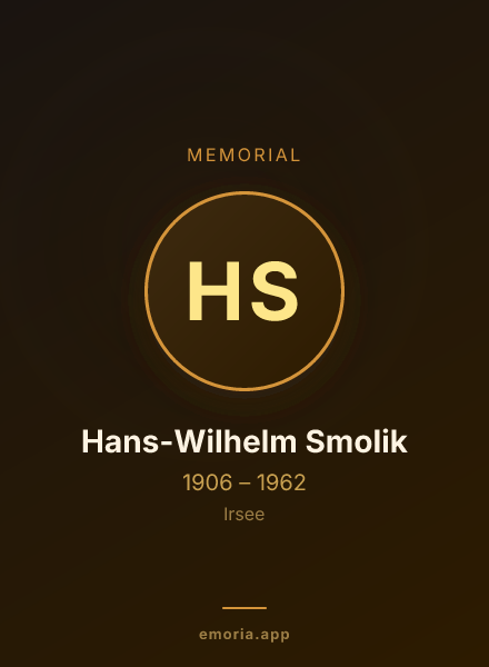 Memorial portrait of Hans-Wilhelm Smolik