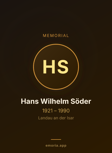 Memorial portrait of Hans Wilhelm Söder