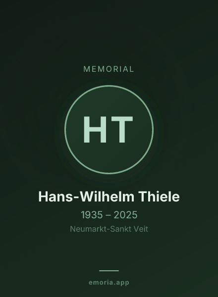 Memorial portrait of Hans-Wilhelm Thiele