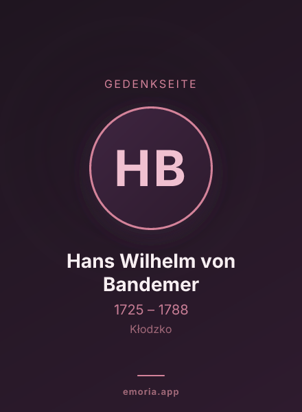 Gedenkportrait von Hans Wilhelm von Bandemer