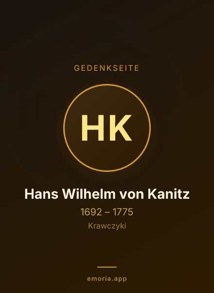 Gedenkportrait von Hans Wilhelm von Kanitz