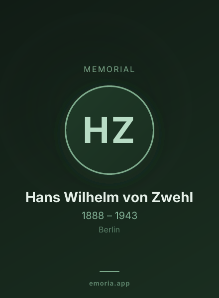 Memorial portrait of Hans Wilhelm von Zwehl
