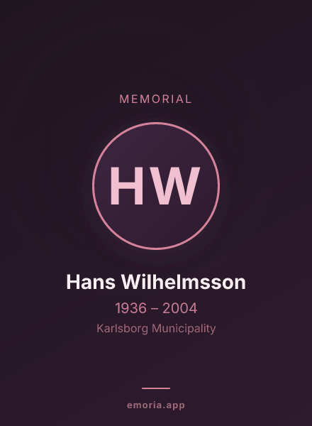 Memorial portrait of Hans Wilhelmsson