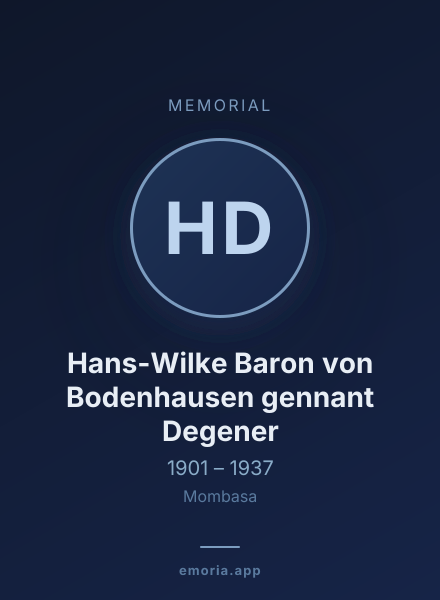 Memorial portrait of Hans-Wilke Baron von Bodenhausen gennant Degener