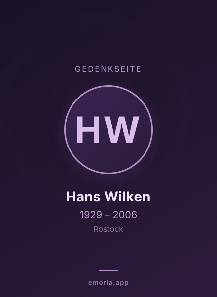 Gedenkportrait von Hans Wilken