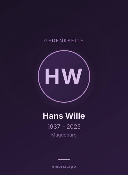 Gedenkportrait von Hans Wille