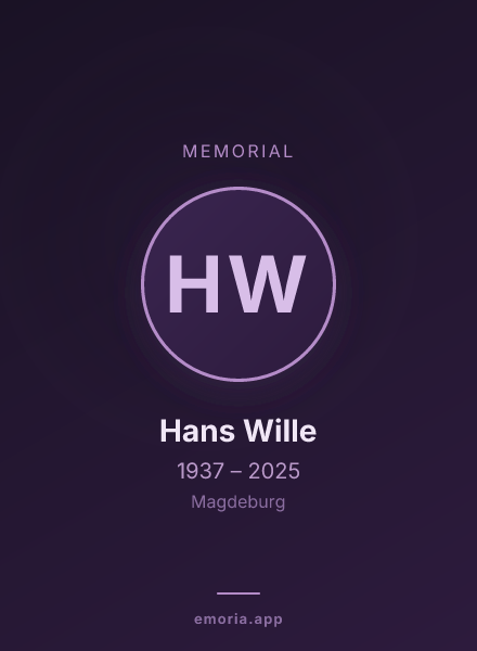 Memorial portrait of Hans Wille